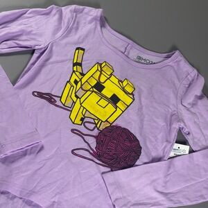 Minecraft Cat Yarn Girls Long Sleeve‎ Shirt Purple XS(4/5) Mojang Jinx 2016